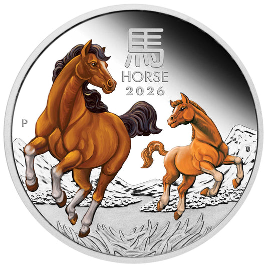 2026 Year Of The Horse 1oz Silver Proof Coloured Coin