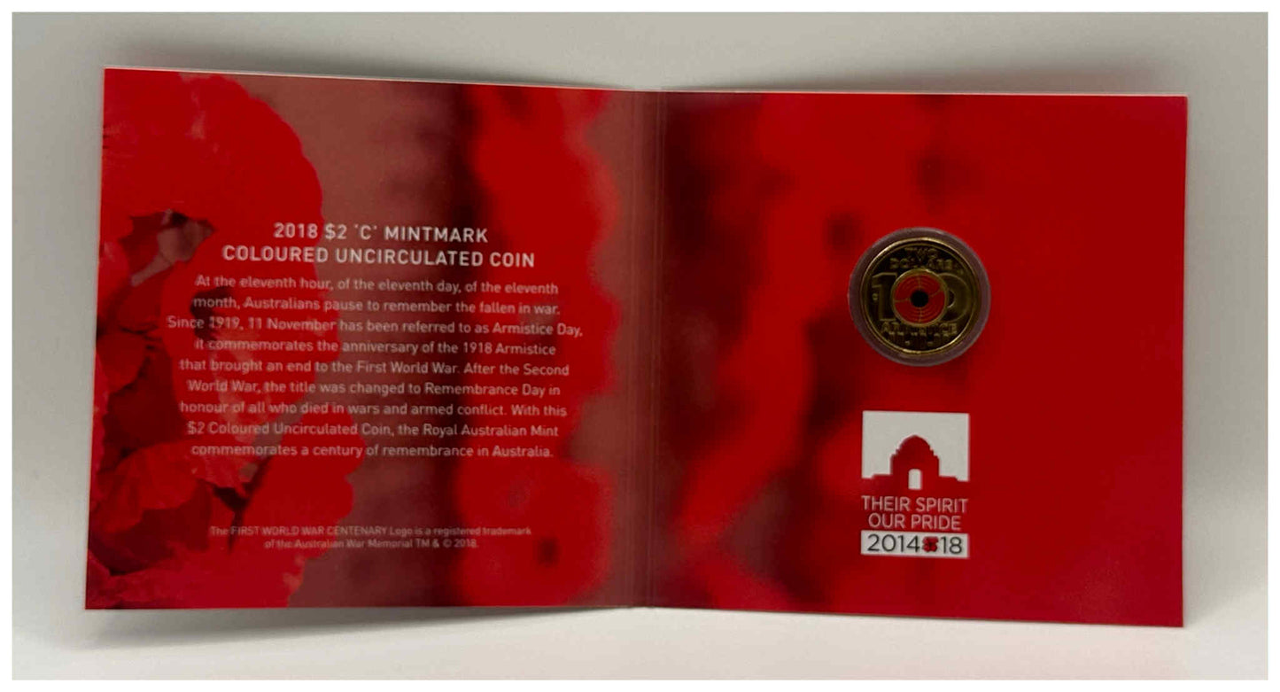 2018 $2 Armistice ‘C’ Mintmark Coin