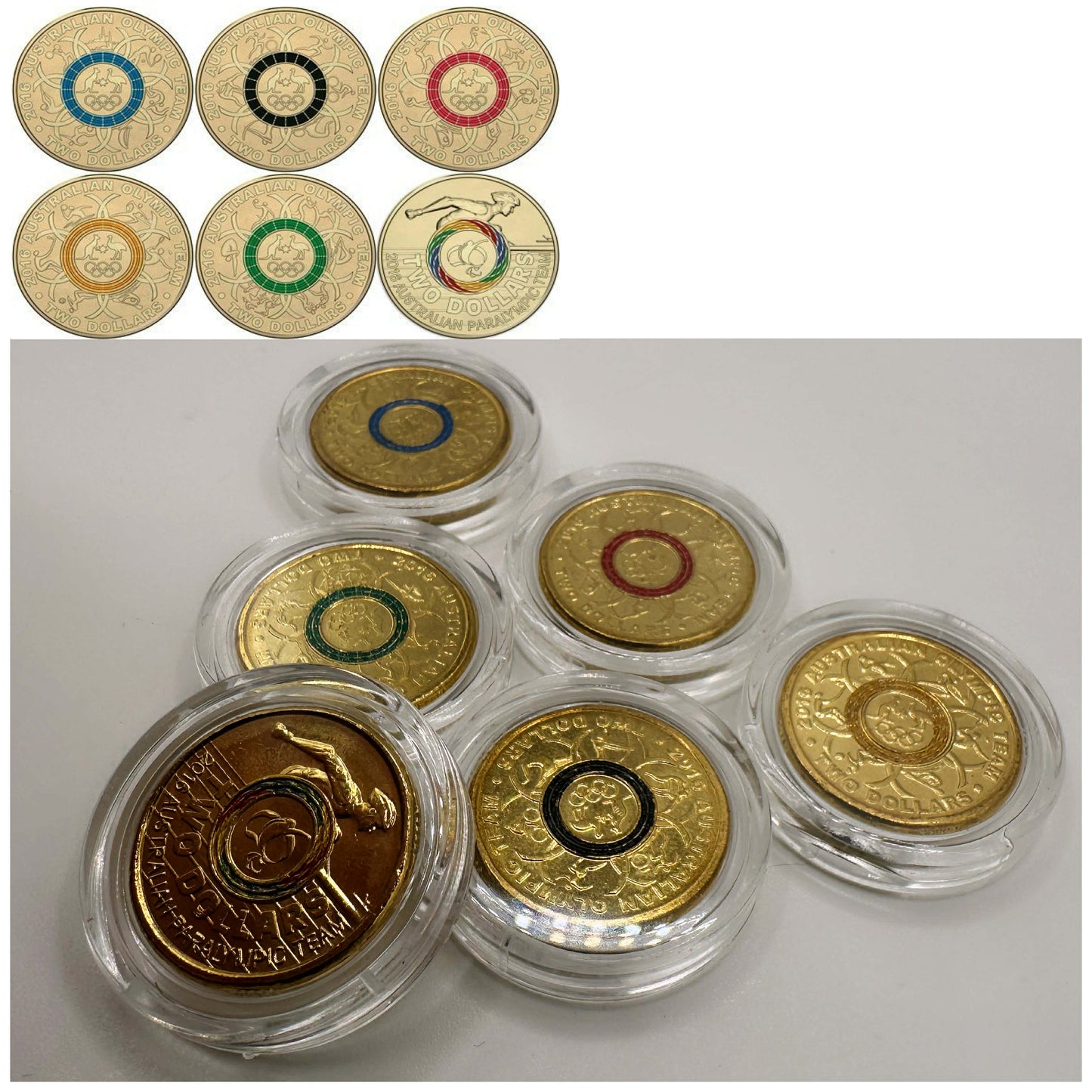 6x UNC Rio Olympics $2 Coin Set - In Lighthouse Capsules (Full Set)