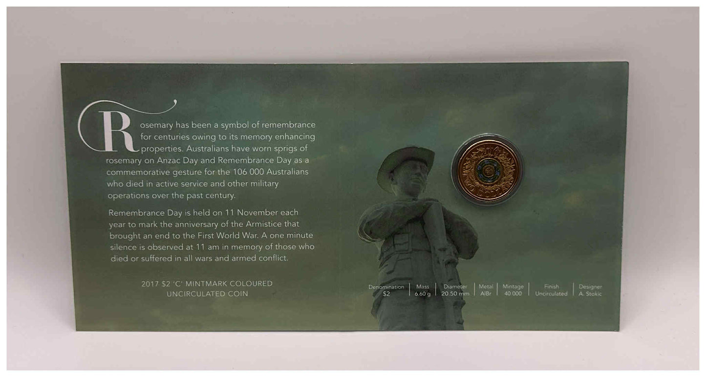 2017 $2 Rosemary Remembrance ‘C’ Mintmark Coin