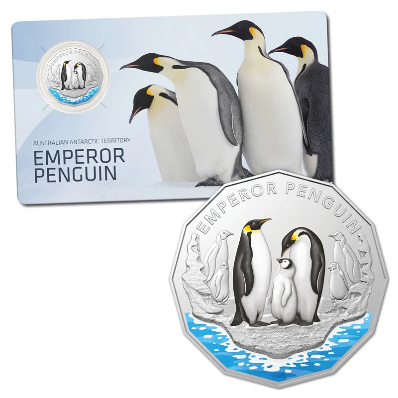 2023 Colourized 50c Emperor Penguin Colorized Coin - Mintage: 25,000