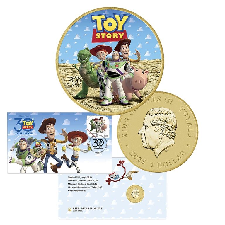 2025 $1 30 Years Of Toy Story  Colored Coin PNC