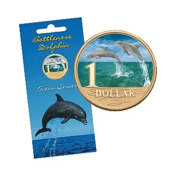 2006 $1 Bottlenose Dolphin Ocean Series Carded Coin - Mintage: 29,949