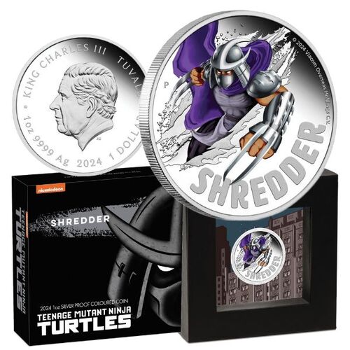 2025 1oz Silver Shredder TMNT Coloured Coin Mintage: 5000