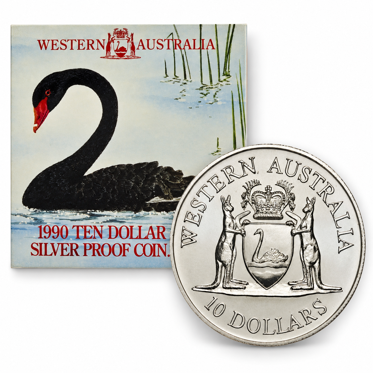 1990 $10 WESTERN AUSTRALIA State Silver Coin (18.5g) - Mintage: 29,089