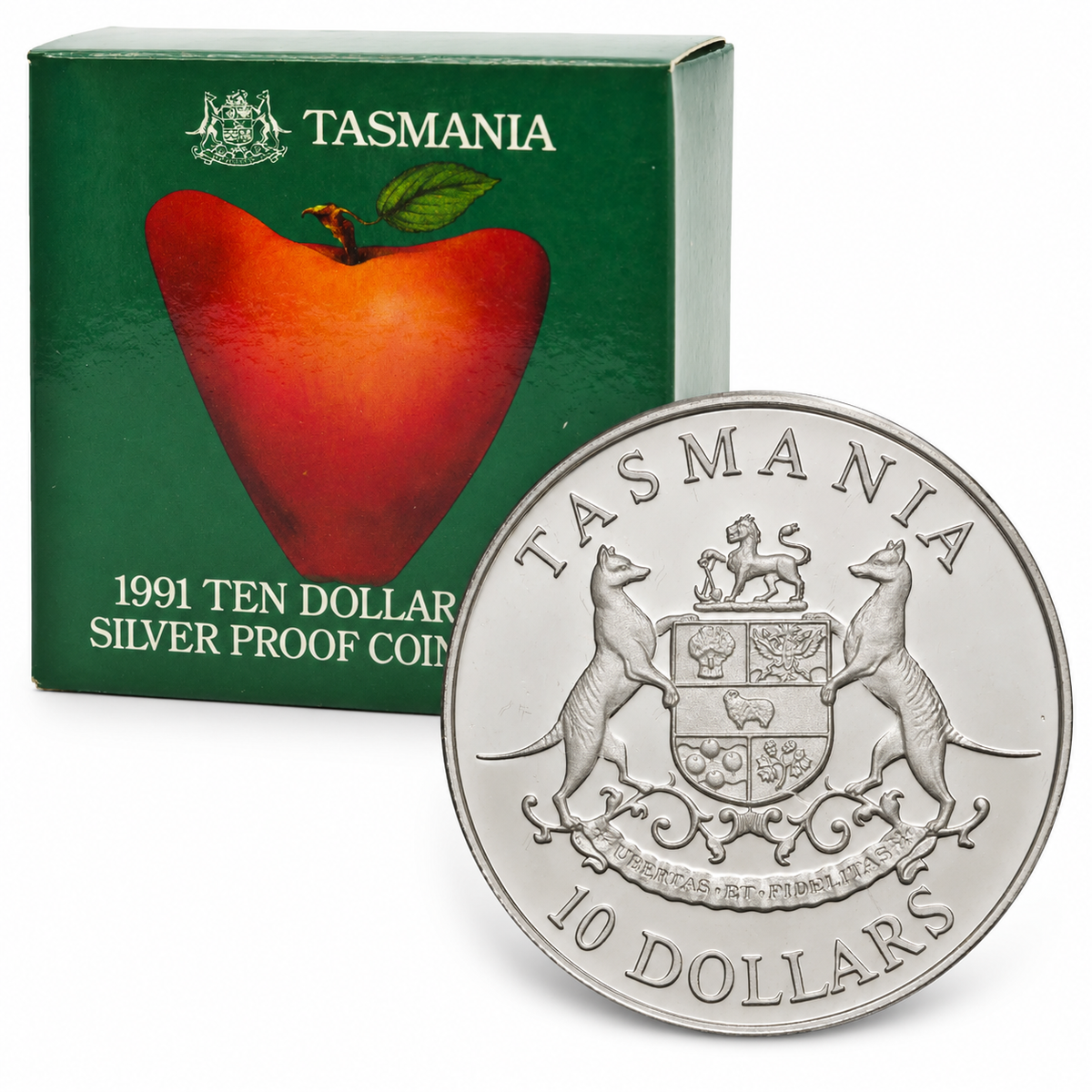 1991 $10 TASMANIA State Silver Coin (18.5g) - Mintage: 27,664