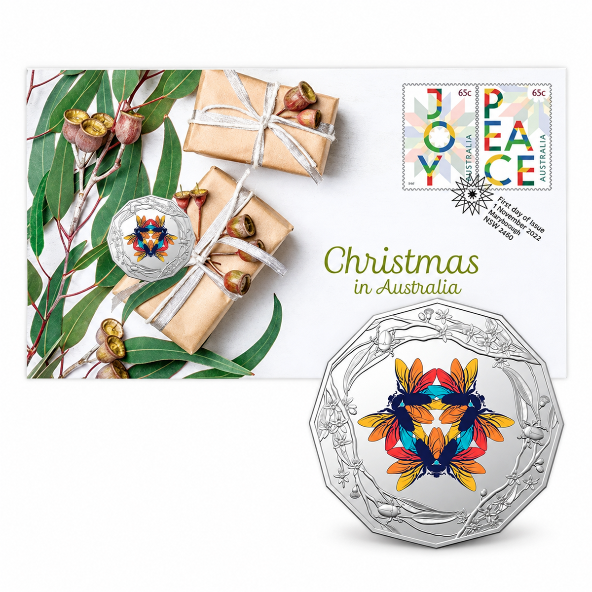 2022 50c Christmas In Australia PNC Mintage: 7,500