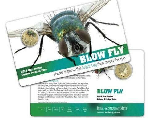 2014 $1 Blow Fly Carded Coin Bright-Bug Series - Mintage: 30,000