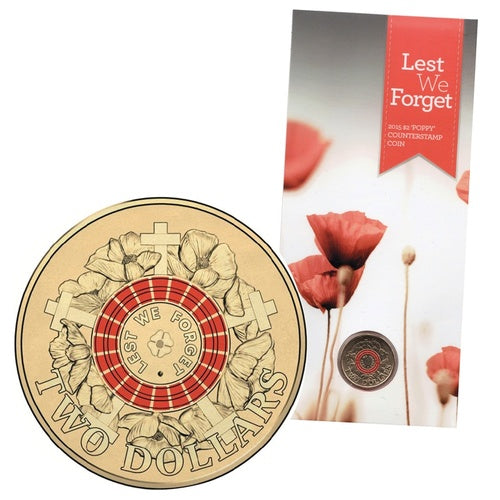 2015 Anzac Cove (War graves) $2 Counter Stamped Coin - In Lighthouse Capsule