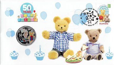 2016 50c 50 Years Of Playschool Big Ted PNC Mintage: 7,500