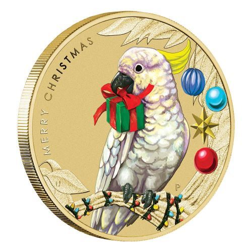 2021 $1 Merry Christmas Sulpher-Crested Cockatoo PNC - Mintage: 7500