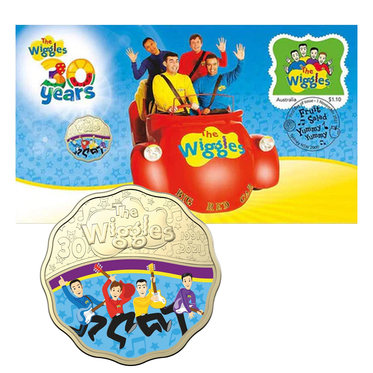 2021 The Original Wiggles Big Red Car 30 Years PNC - Mintage: 7500