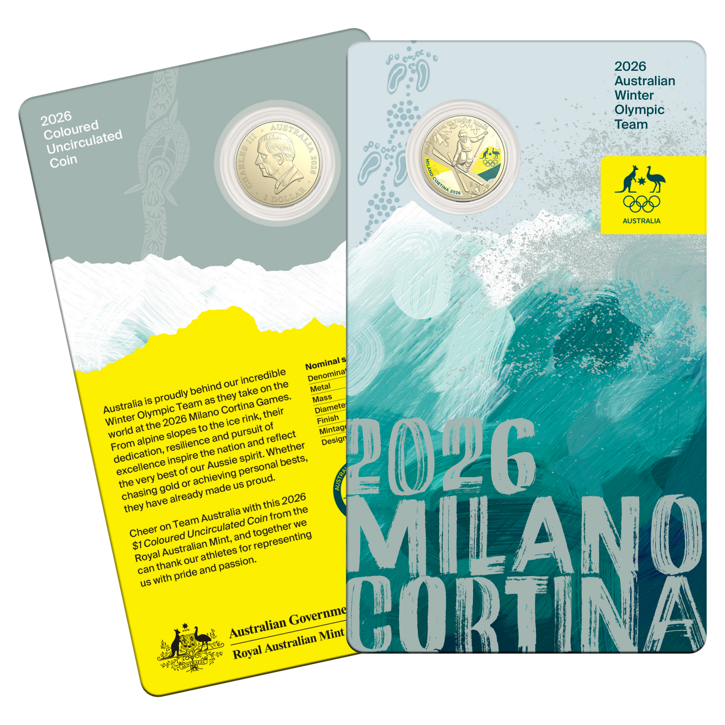 2026 $1 Winter Paralympic Team Carded Coin (Second type)- Mintage: 25,000