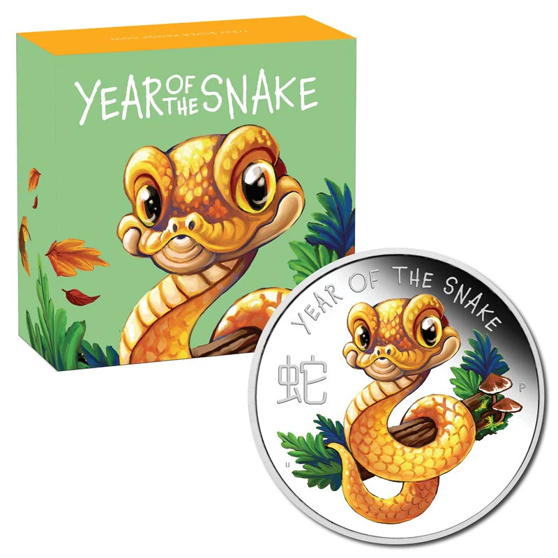 2025 Baby Snake 1/2oz Silver Proof Coloured Coin - Mintage: 7,500