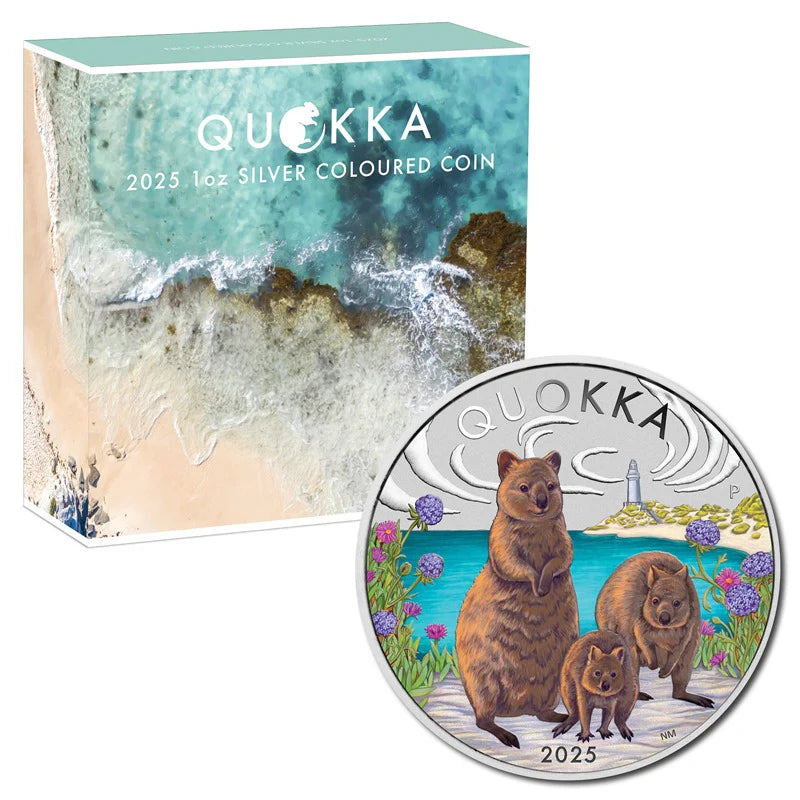 2025 1oz Silver Colorised Quokka - Mintage: 3000