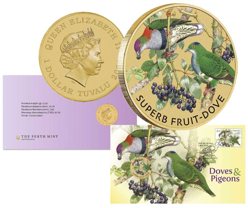2021 $1 Doves & Pigeons PNC - Mintage: 6,500