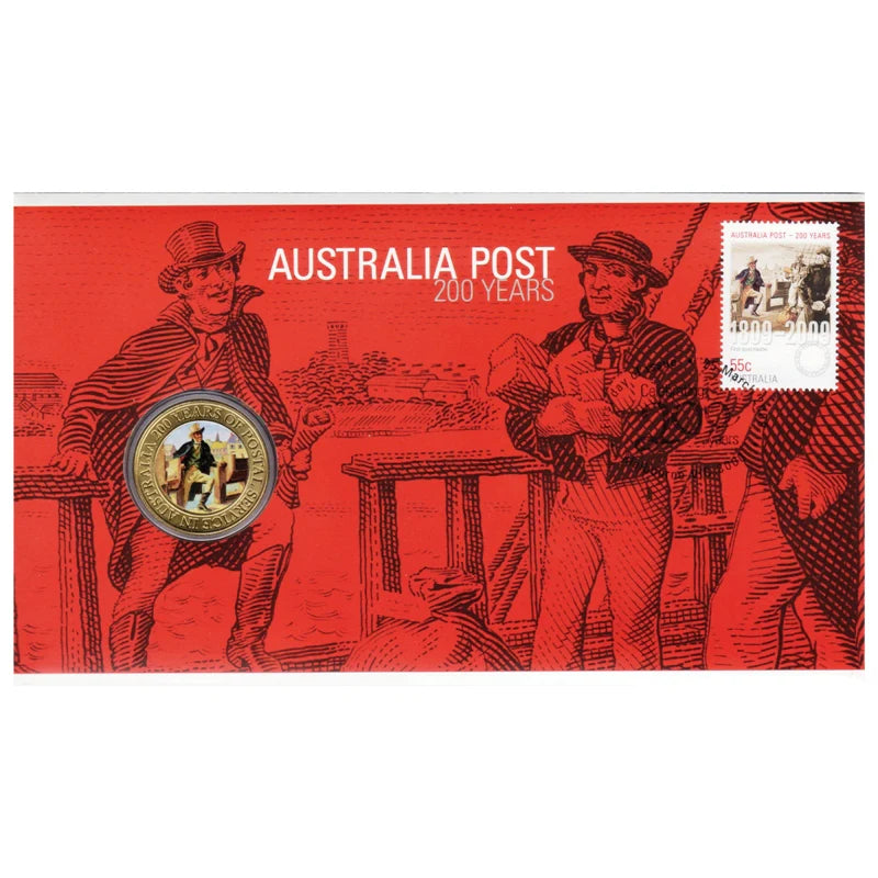 2009 $1 Australia Post 200 Years PNC - Mintage: 32,000