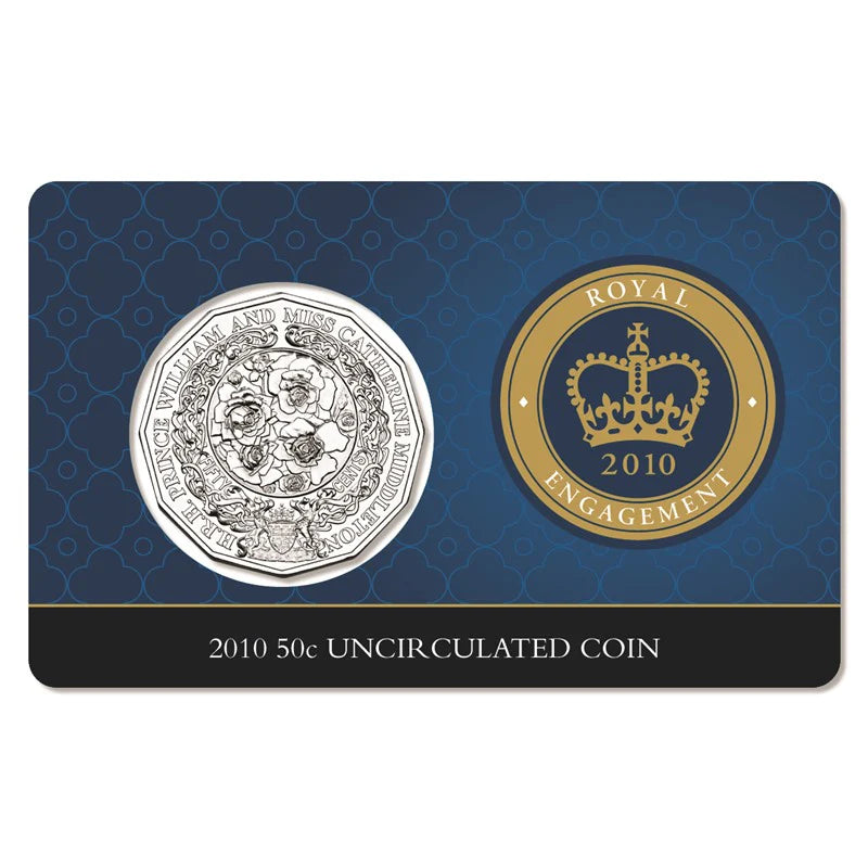 2010 50c Royal Engagement Coin - Carded Mintage: 59,820