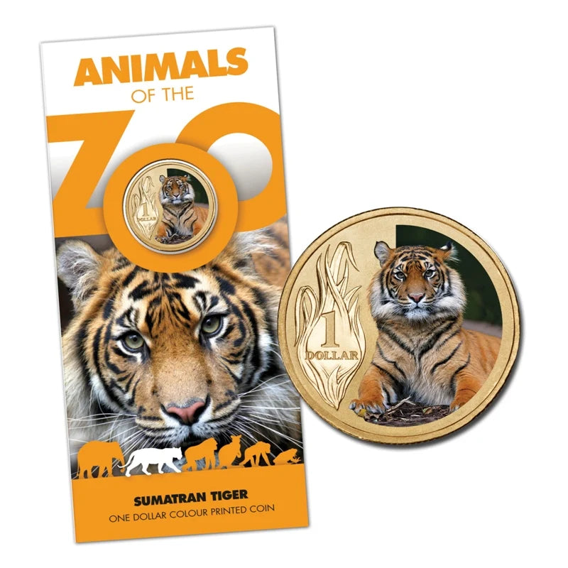 2012 $1 Sumatran Tiger Animals Of The Zoo Carded Coin - Mintage: 15,990