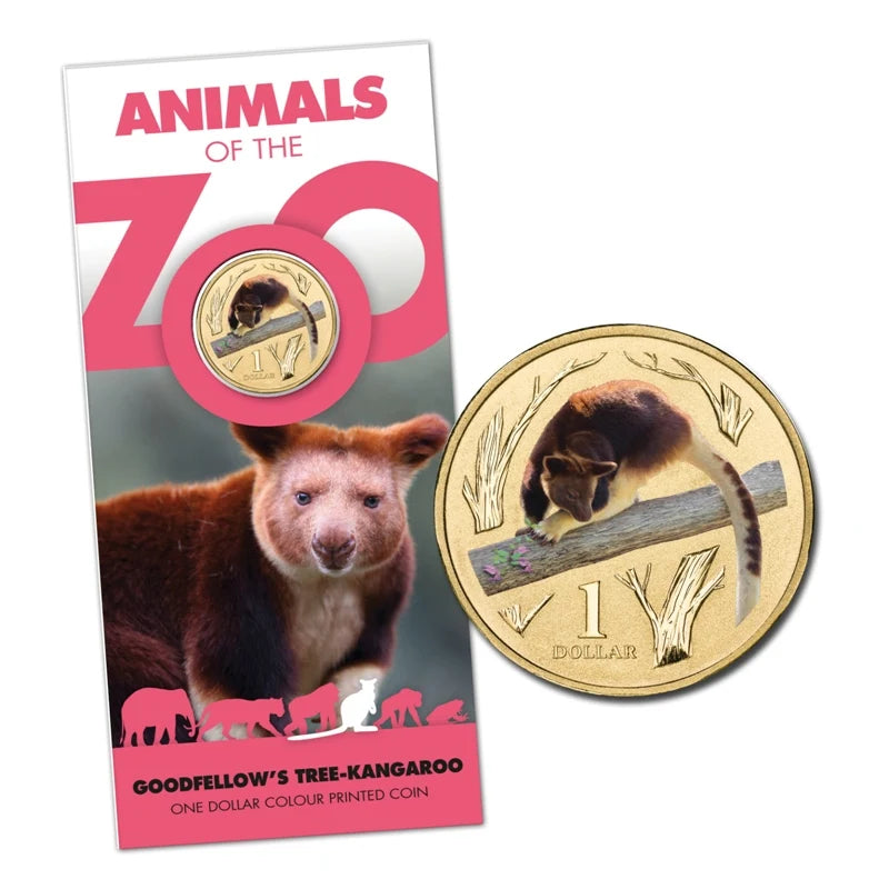 2012 $1 Goodfellow's Tree-Kangaroo Animals Of The Zoo Carded Coin - Mintage: 15,014