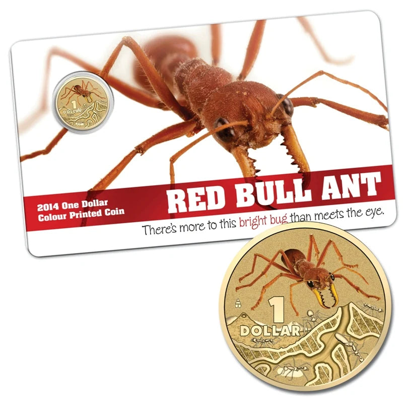 2014 $1 Red Bull Ant Bright-Bug Series Carded Coin - Mintage: 30,000