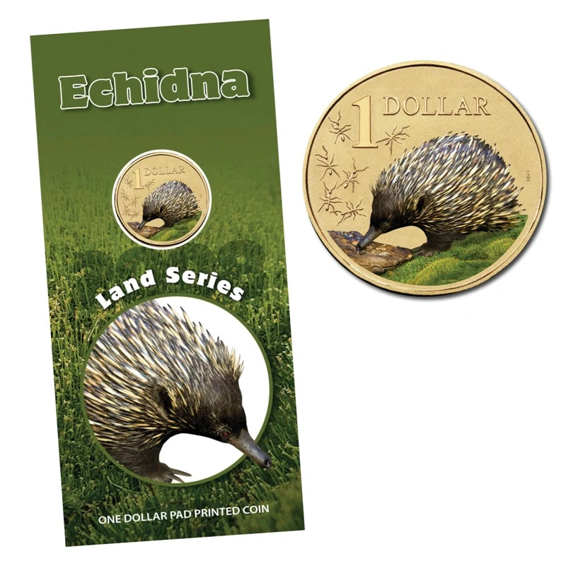 2008 $1 Echidna Land Series Carded Coin - Mintage: 21,889