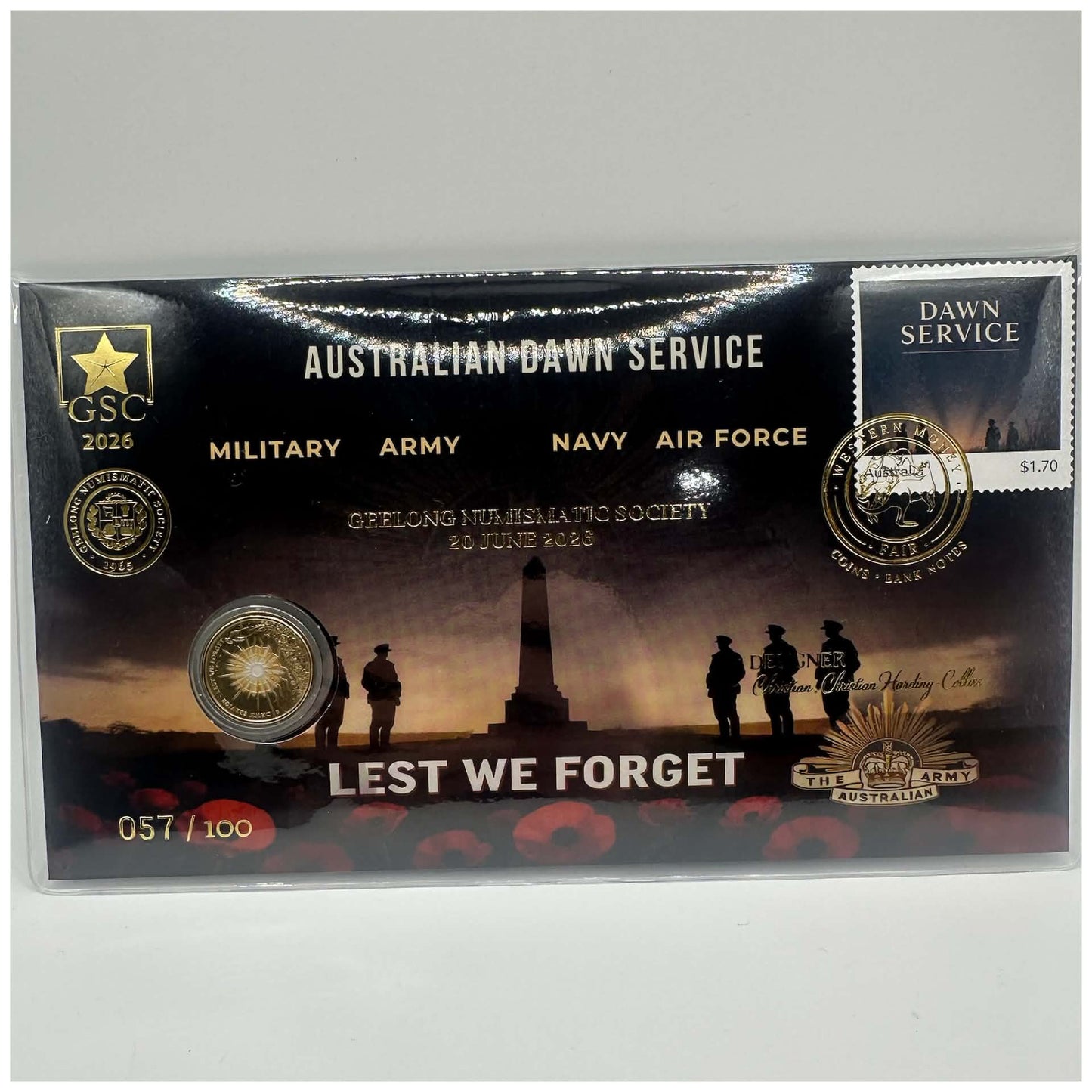 2026 Anzac Dawn Service $2 Coin PNC (3rd Party Limited Release) Mintage: 100