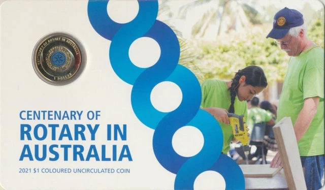2021 Colourized $1 Centenary Of Rotary Coin