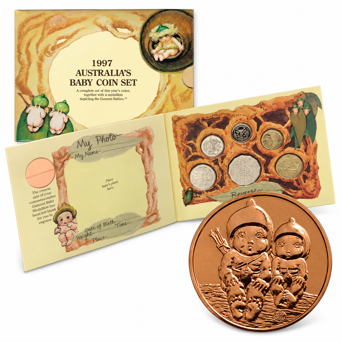 1997 6x Coin Gumnut Babies Baby Coin Year Set - Mintage: 27,421