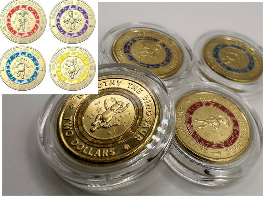4x UNC Wiggles $2 Coins - In Lighthouse Capsules (Full Set)