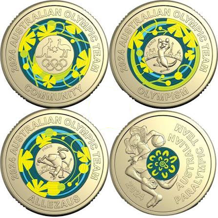 4x 2$ Paris Olympic Coins - CIRCULATED SET