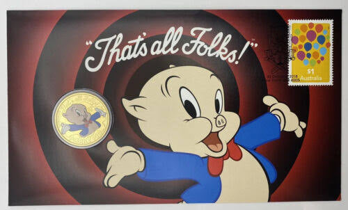 2018 $1 Porky Pig “That’s All Folks!” Colored Coin PNC Mintage: 7500