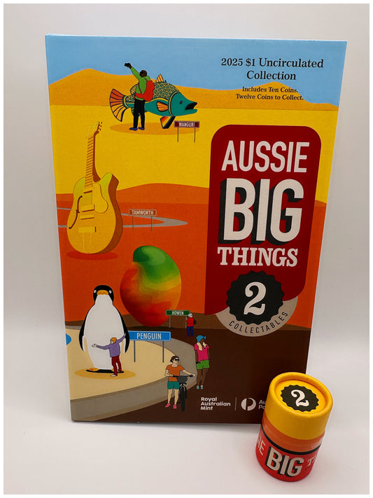2025 Aussie Big Things 2 – 10x UNC $1 Coin Folder & Coin Tube - Unopened