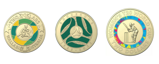 3x $2 SPORTS COINS - CIRCULATED SET