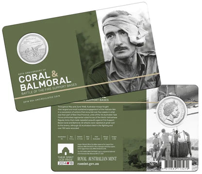 2018 50c Battle Of The Fire Support Bases Carded Coin - Mintage 30,000