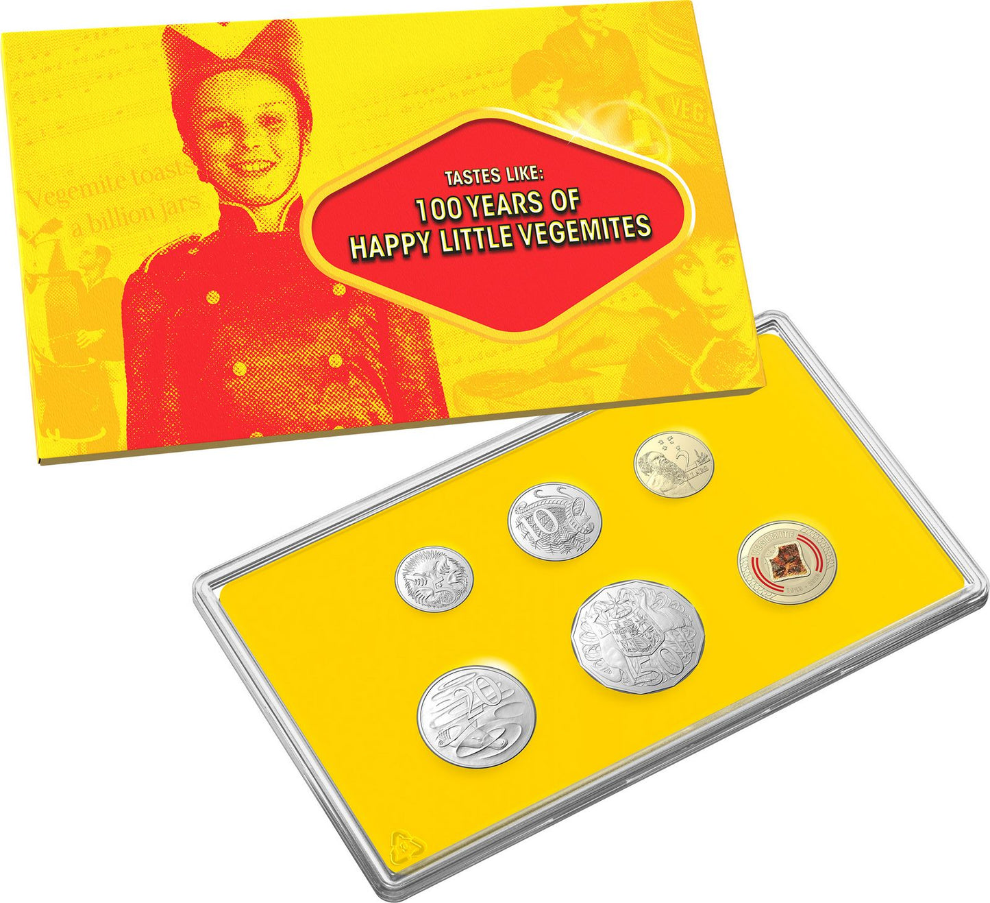 2023 $1 Colorized Vegemite 6x Coin Set - 100 Mitey Years