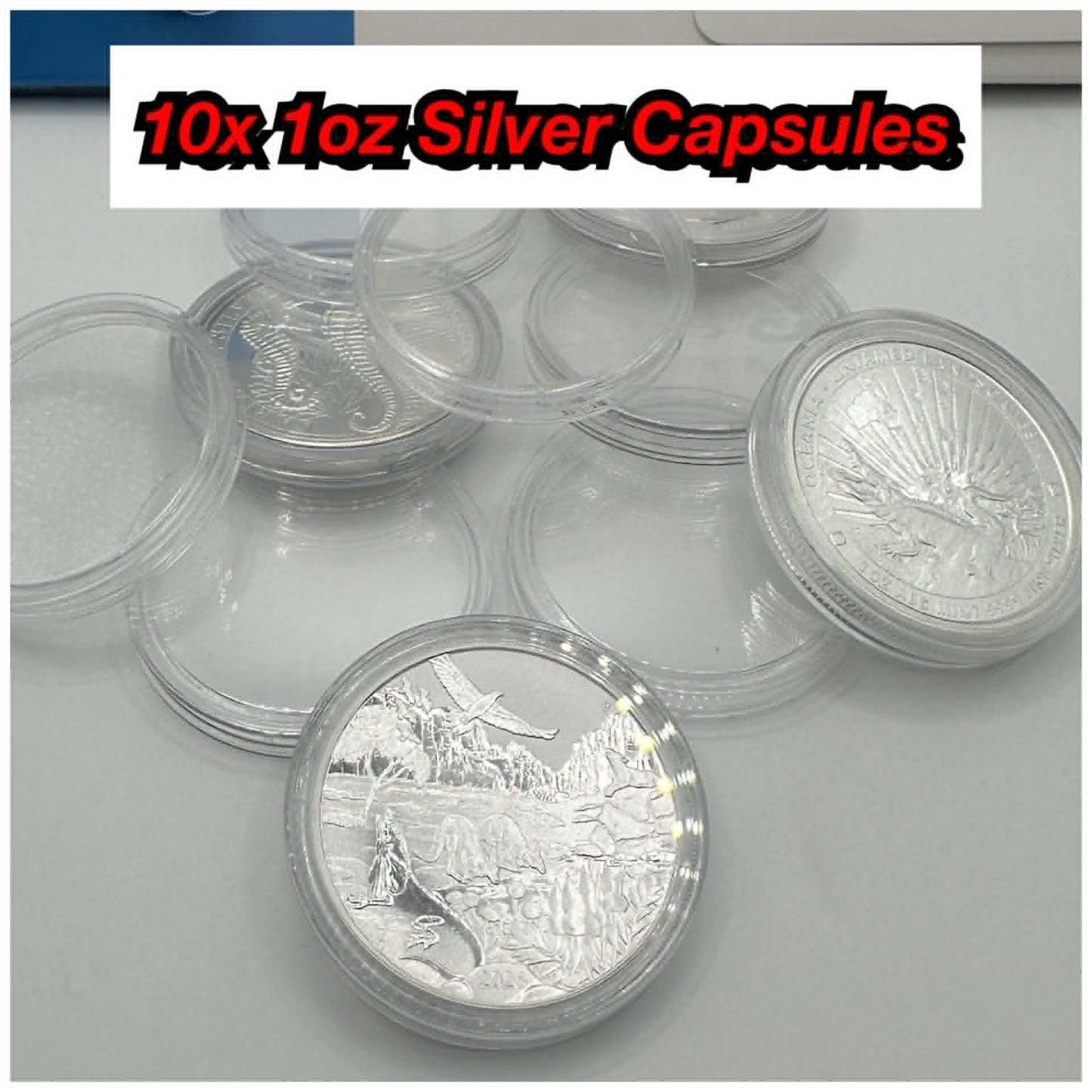 10x 1oz Lighthouse Coin Capsules - Fits 1oz Silver, Copper & $5 Coins