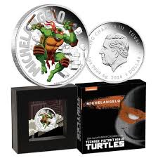 2024 1oz Silver Michelangelo TMNT Coloured Coin Mintage: 5000