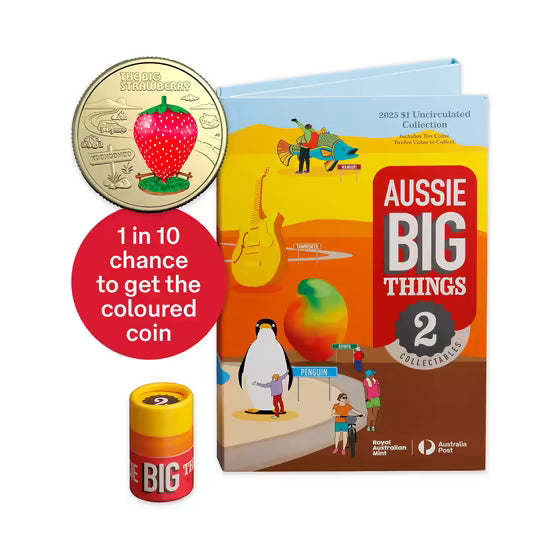 2025 Aussie Big Things 2 – 10x UNC $1 Coin Folder & Coin Tube - Unopened