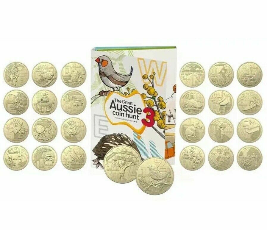 2022 Great Aussie Coin Hunt 3 26x UNC $1 Folder & Coin Tube - UNOPENED