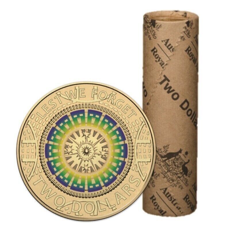 2017 Mosaic Anzac Remembrance $2 RAM Roll - Includes Protective Tube & Sticker