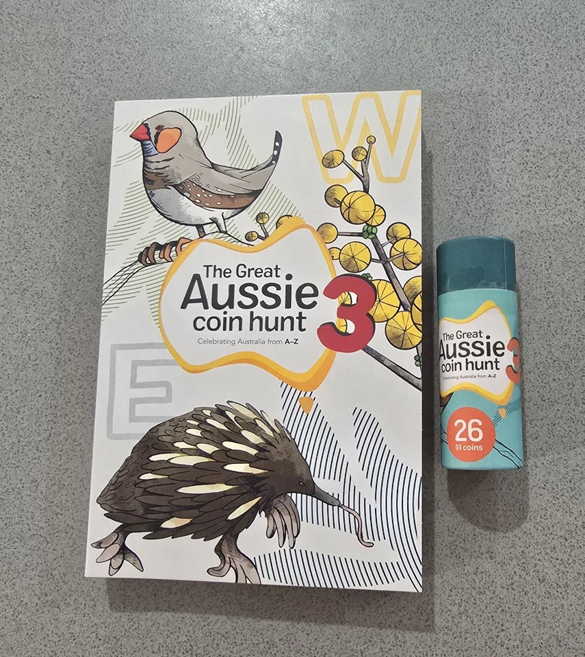 2022 Great Aussie Coin Hunt 3 26x UNC $1 Folder & Coin Tube - UNOPENED