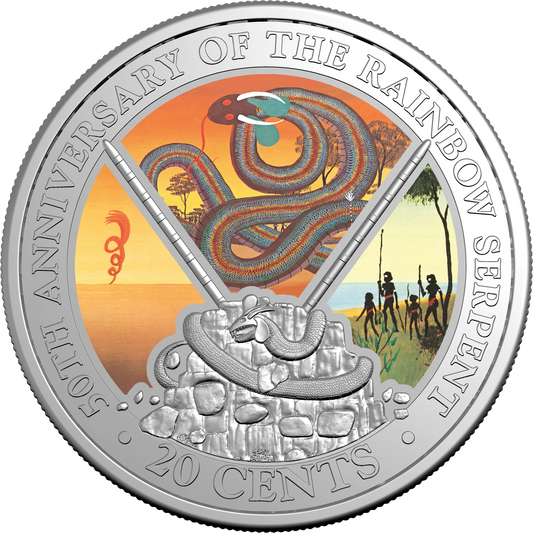 2025 20c The Rainbow Serpent PNC - Mintage: 7,000