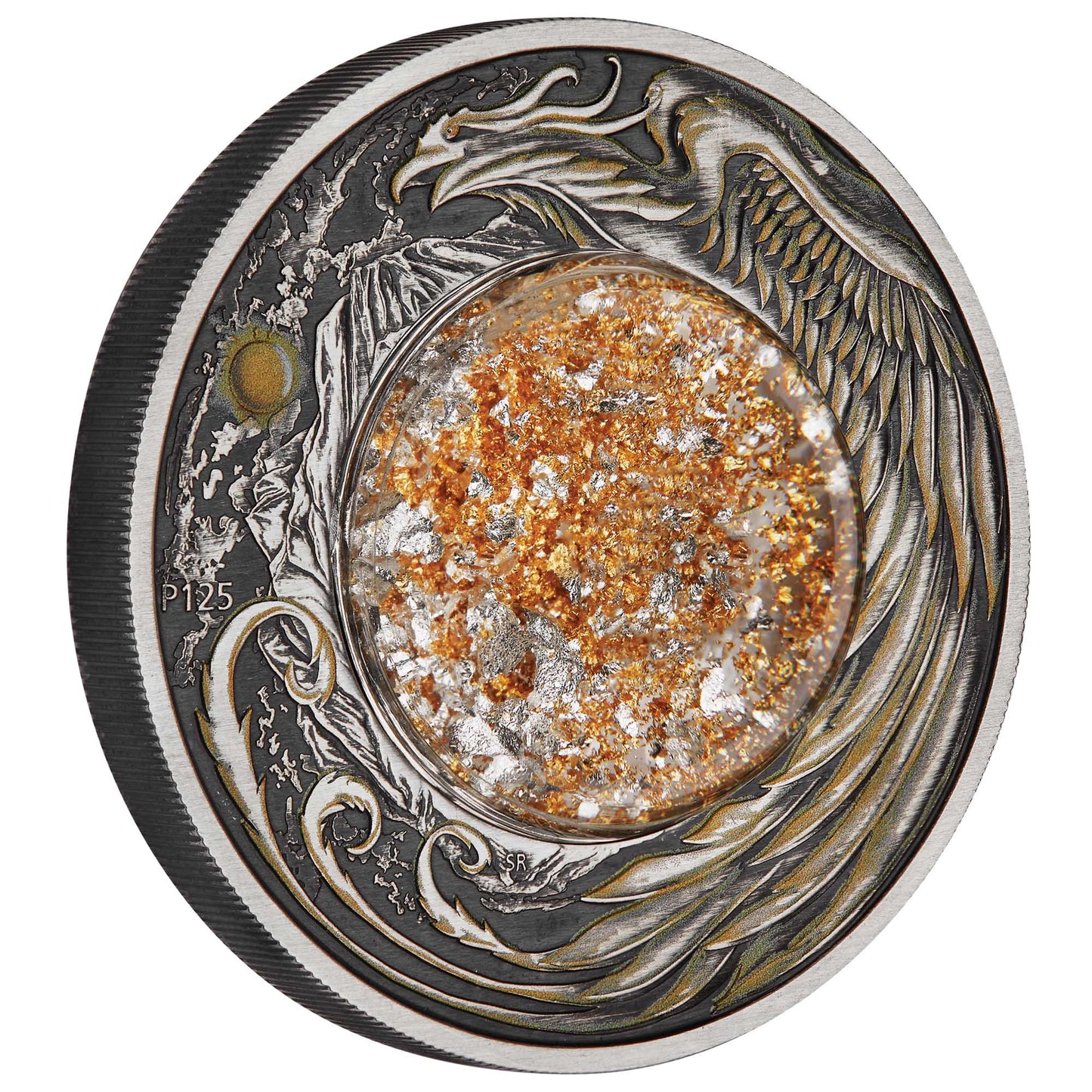 2024 2oz Silver Antiqued Alicanto Coloured Coin Mintage: 2,500