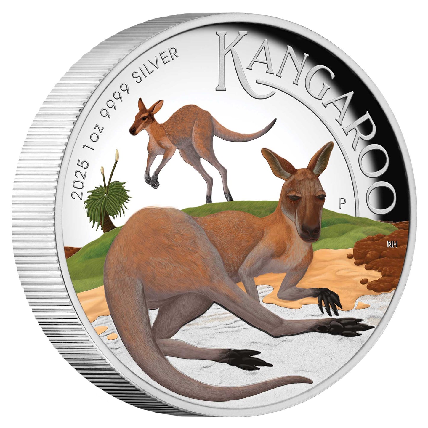 2025 1oz Silver Kangaroo Coloured Coin - Mintage: 5,000