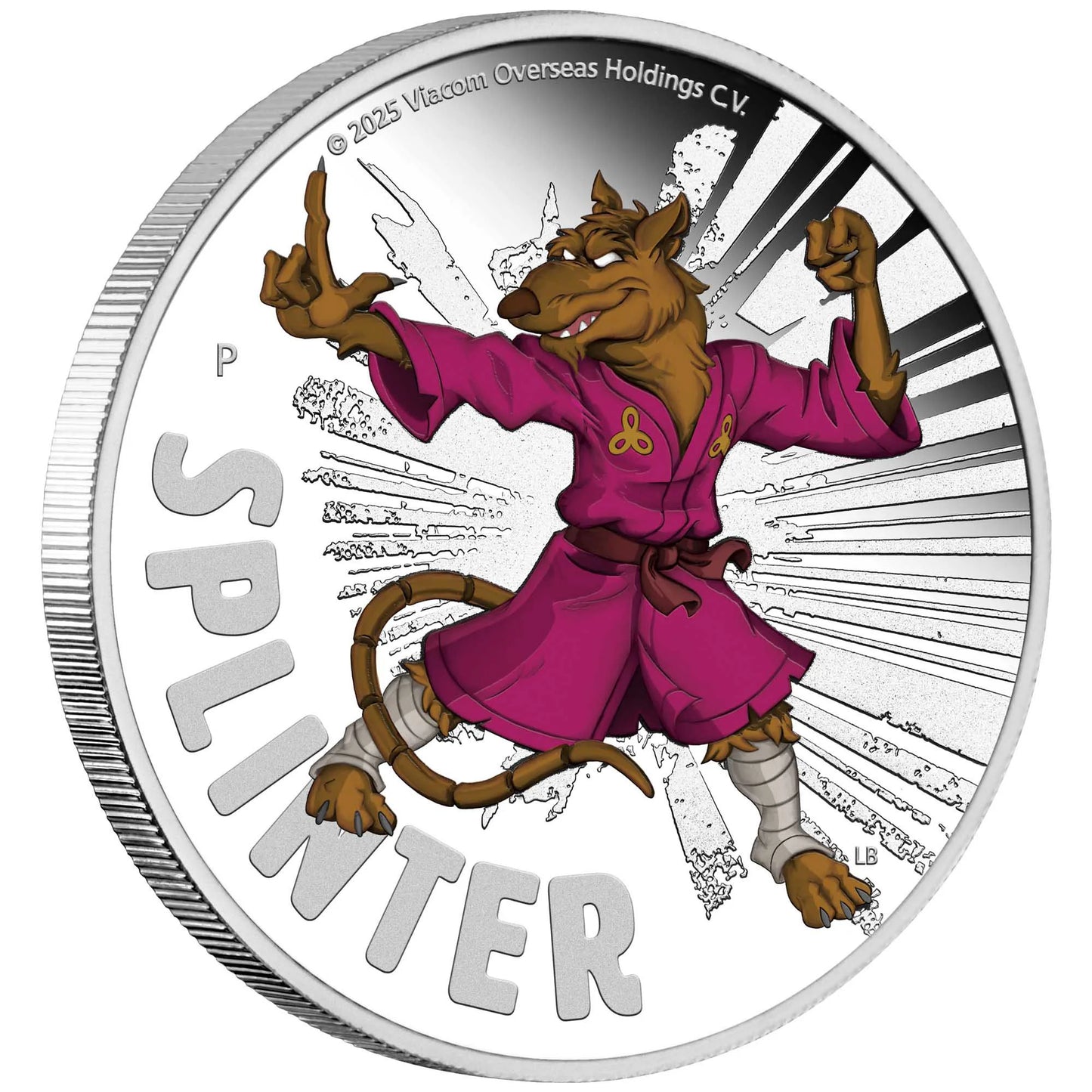 2025 1oz Silver Master Splinter TMNT  Coloured Coin Mintage: 5000