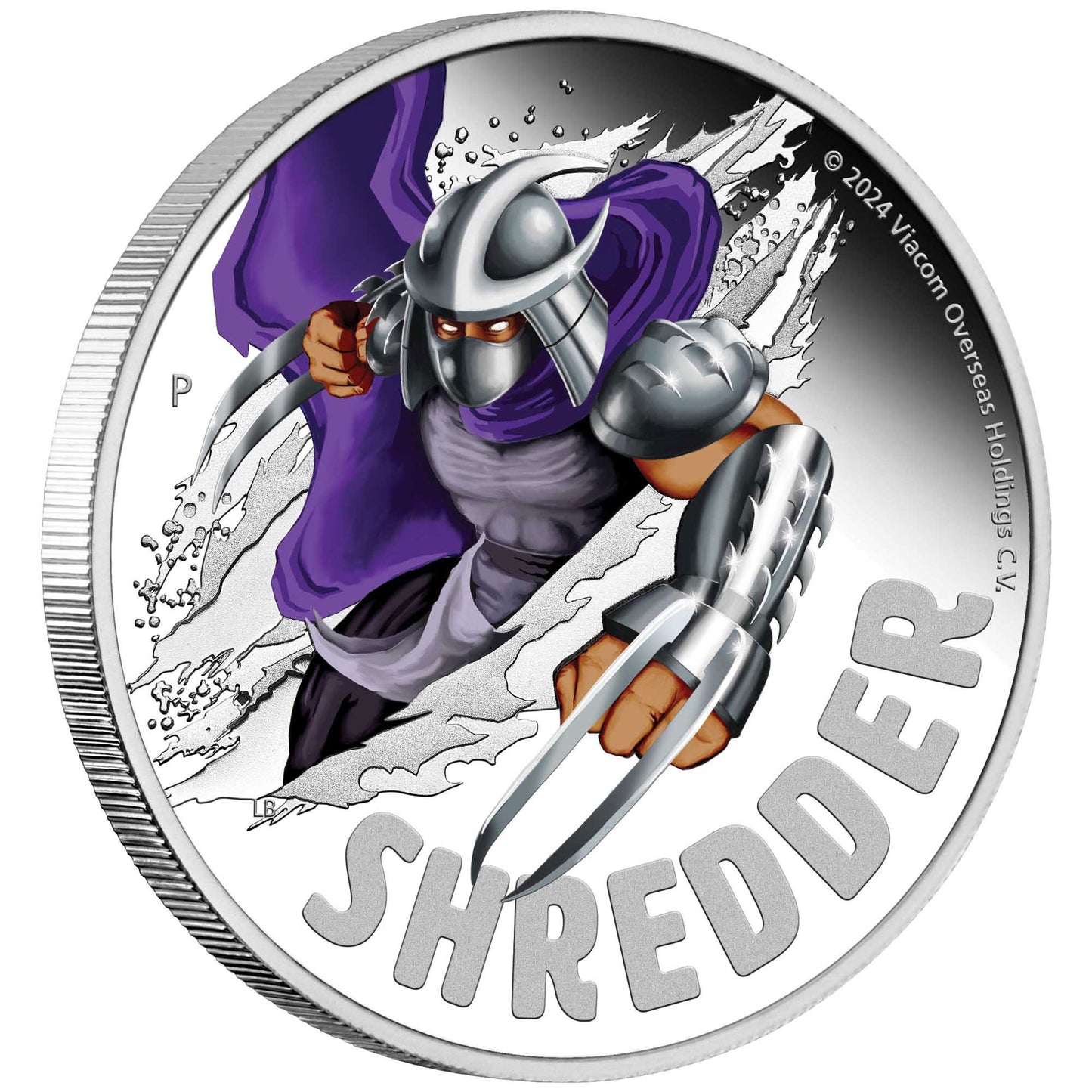 2025 1oz Silver Shredder TMNT  Coloured Coin Mintage: 5000