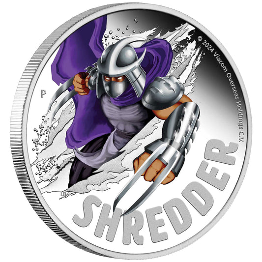 2025 1oz Silver Shredder TMNT  Coloured Coin Mintage: 5000