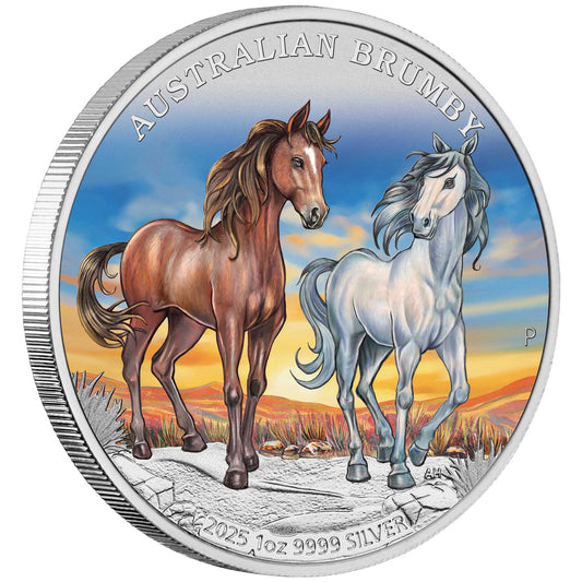 2025 1oz Silver Australian Brumby Coin - Mintage: 1,500