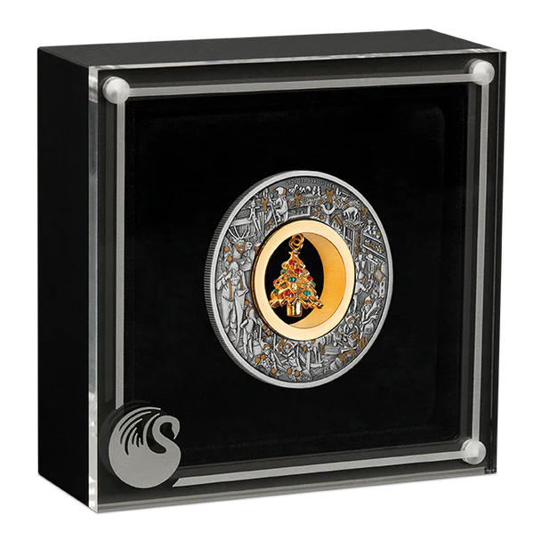 2025 2oz Silver Santas Workshop Coloured Coin Mintage: 2500